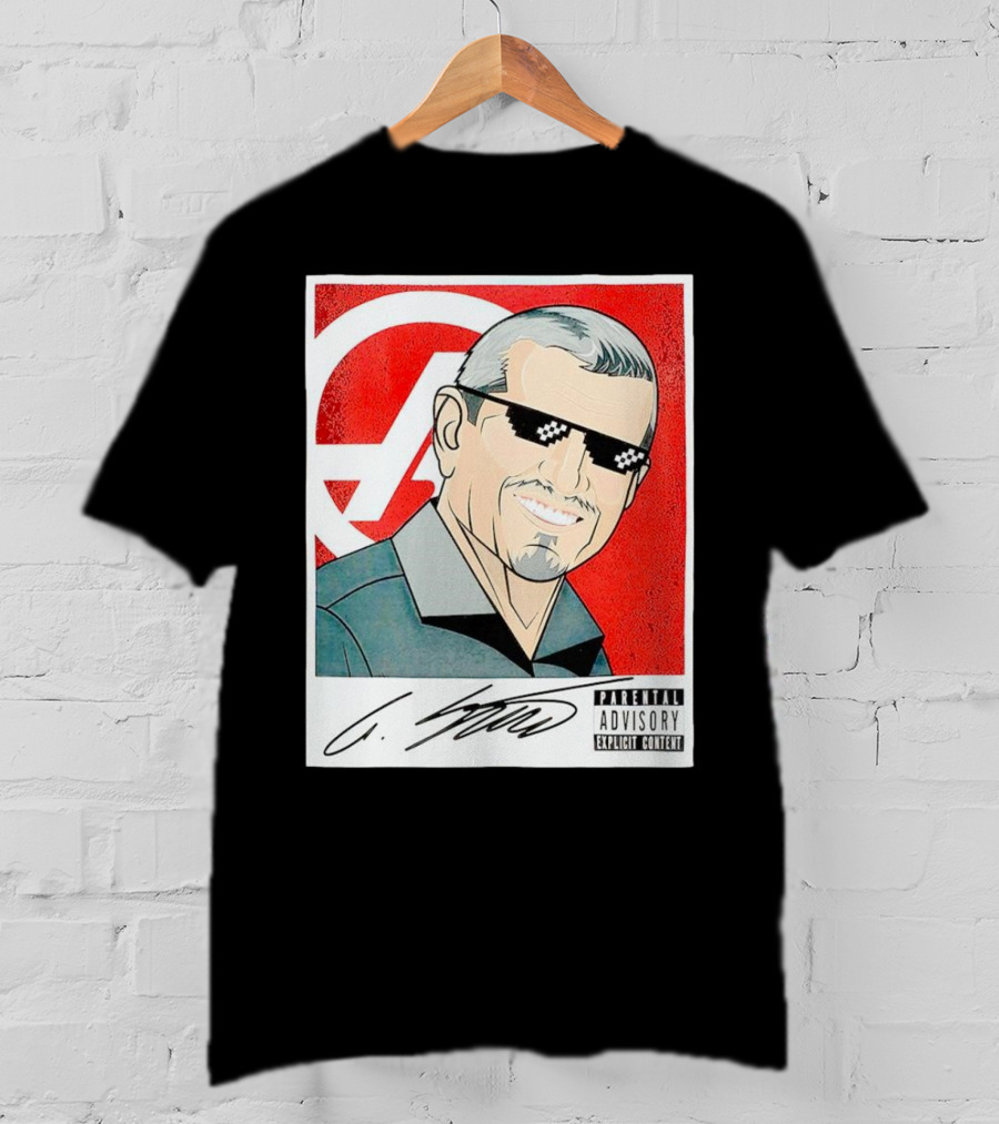 Guenther Steiner Parental Advisory Explicit Content Signature F1 Racing Image T-Shirt
