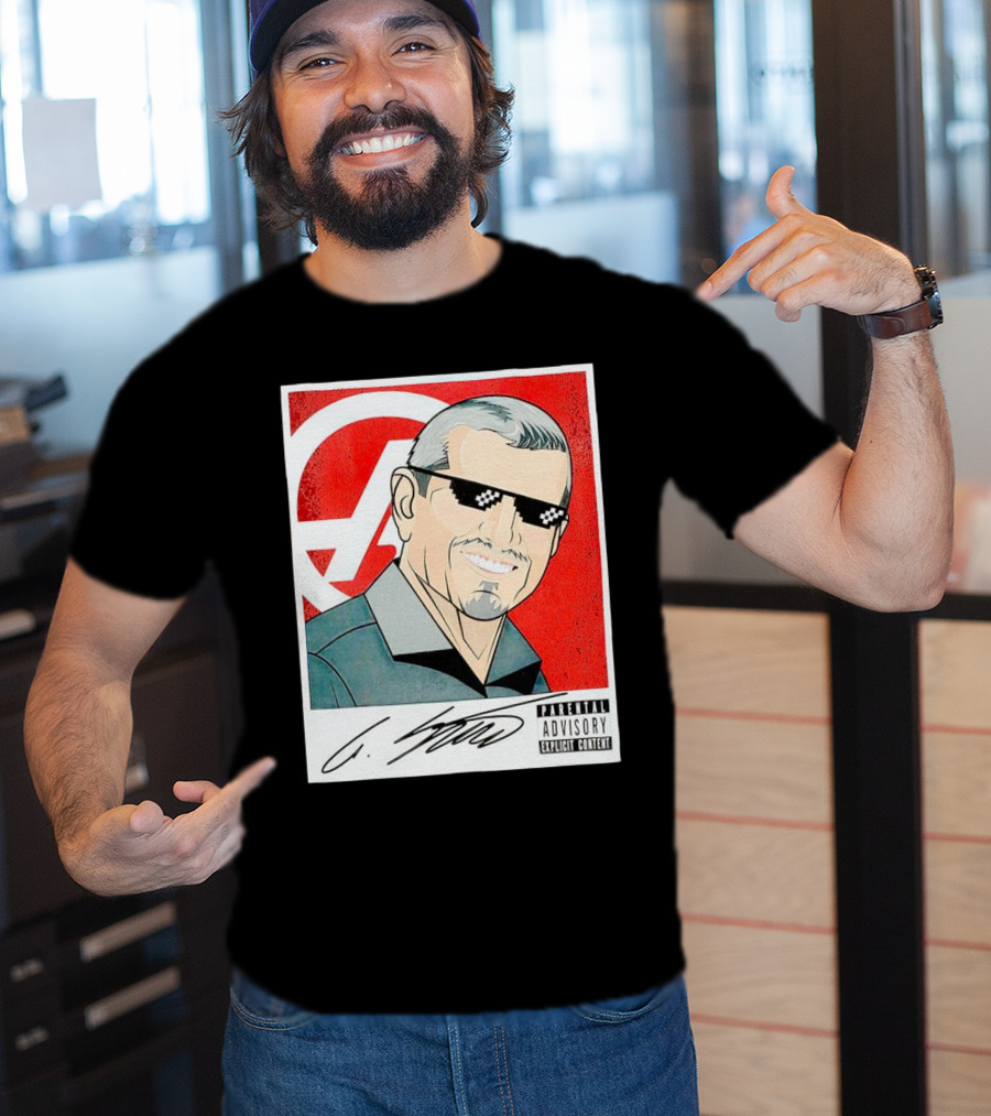 Guenther Steiner Parental Advisory Explicit Content Signature F1 Racing Image T-Shirt