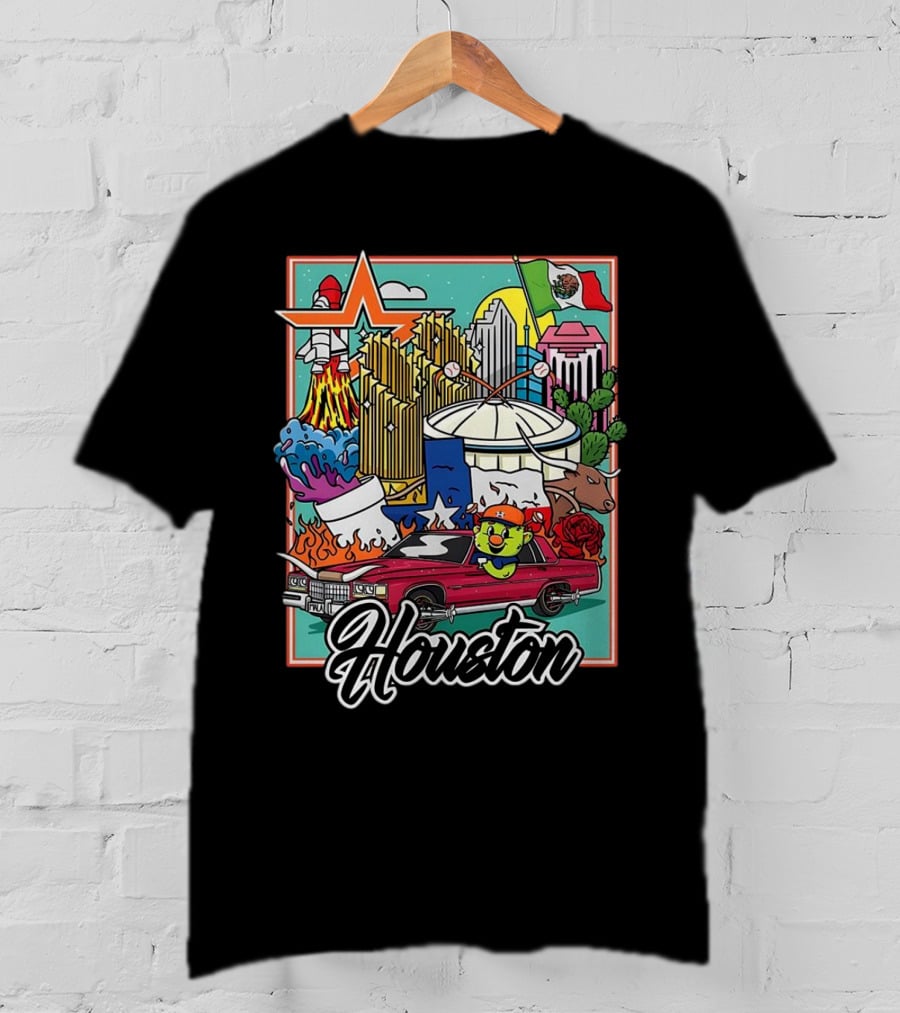 Houston Astros TwoSton Cityscape And Culture Montage T-Shirt