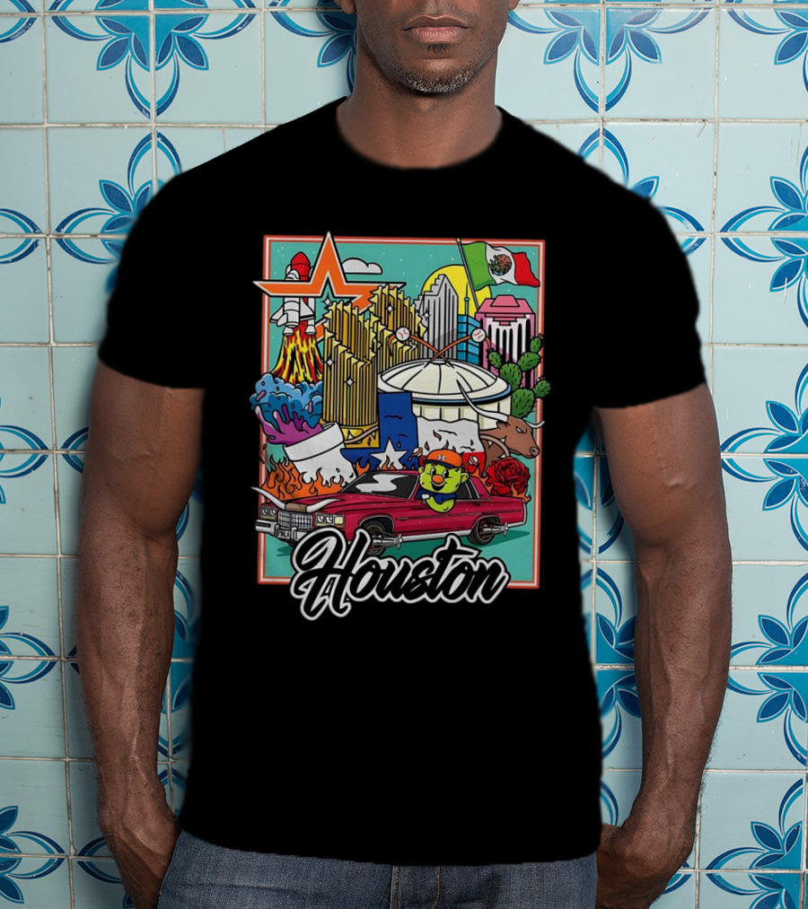 Houston Astros TwoSton Cityscape And Culture Montage T-Shirt