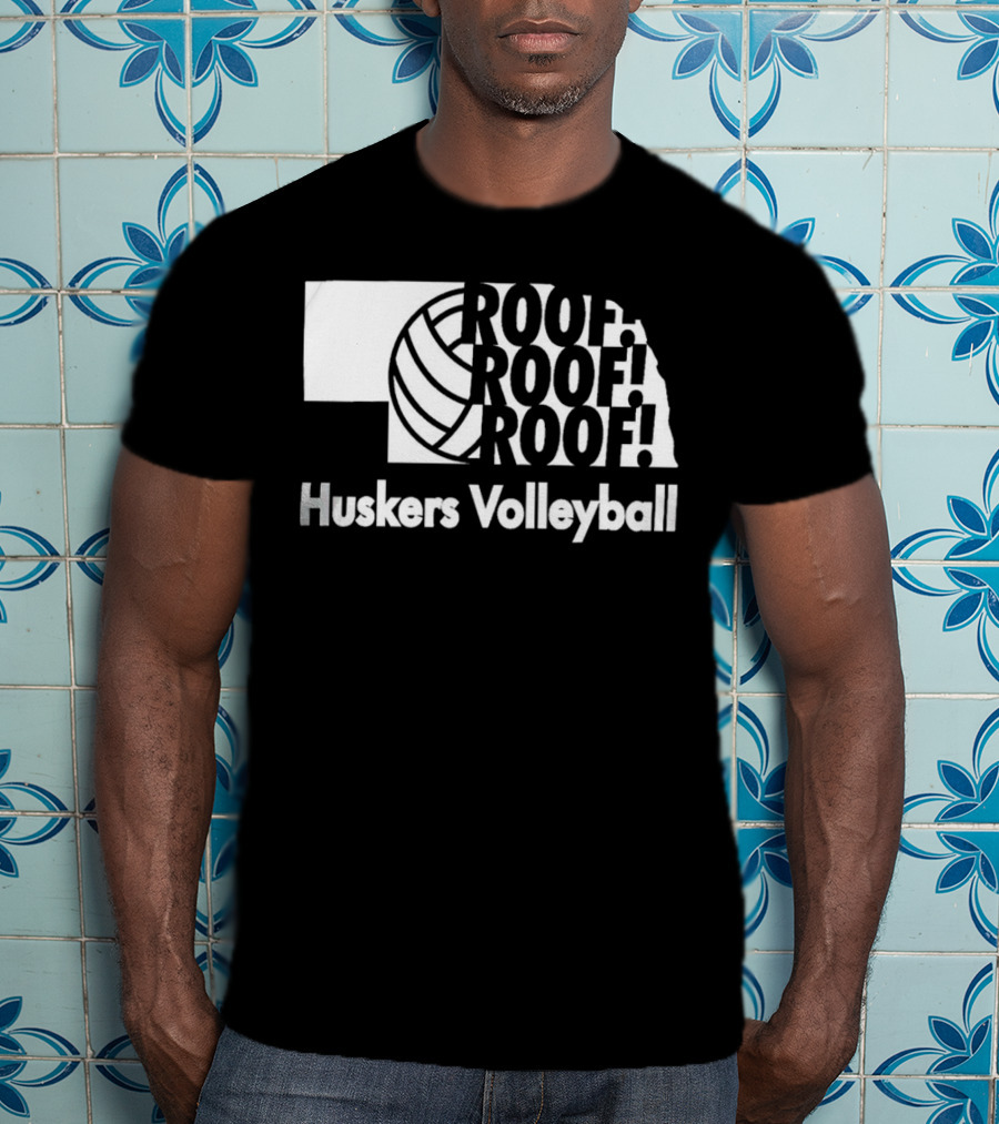 Huskers Volleyball Roof Roof Roof T-Shirt