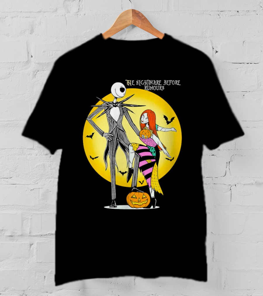 The Nightmare Before Rumours Jack Sally Halloween Bats Pumpkin T-Shirt