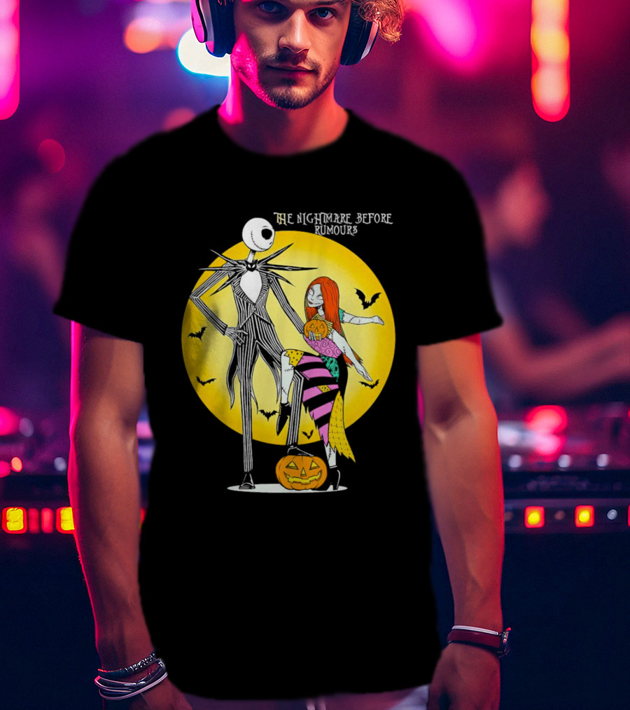 The Nightmare Before Rumours Jack Sally Halloween Bats Pumpkin T-Shirt