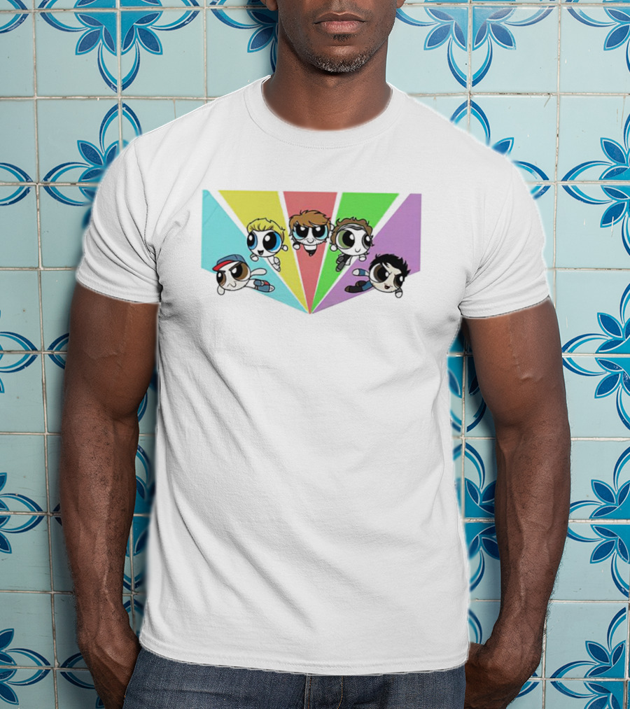 Powerpuff Girls Meet One Direction Cartoon Mashup T-Shirt