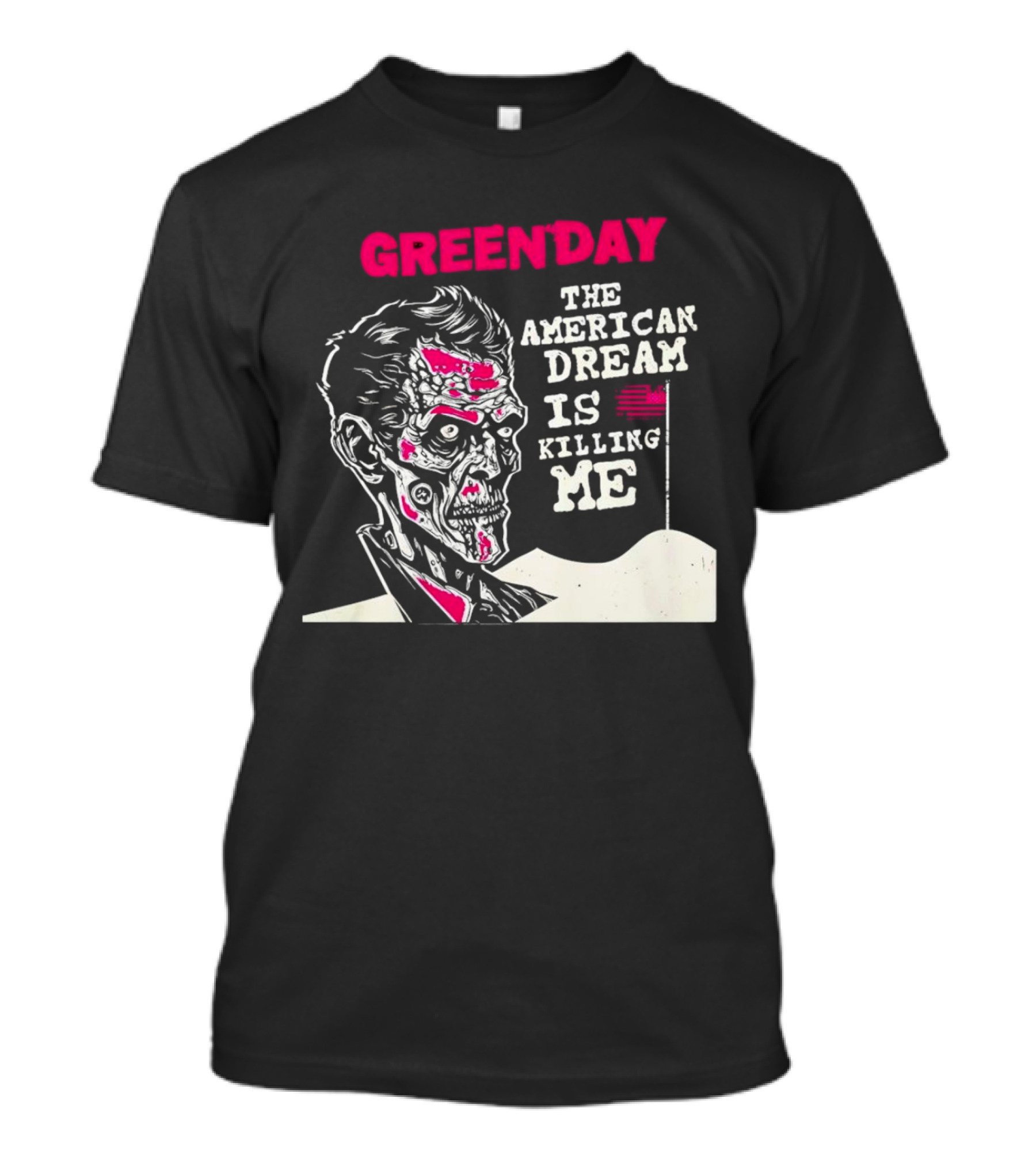 Green Day The American Dream Is Killing Me Zombie American Flag T-Shirt