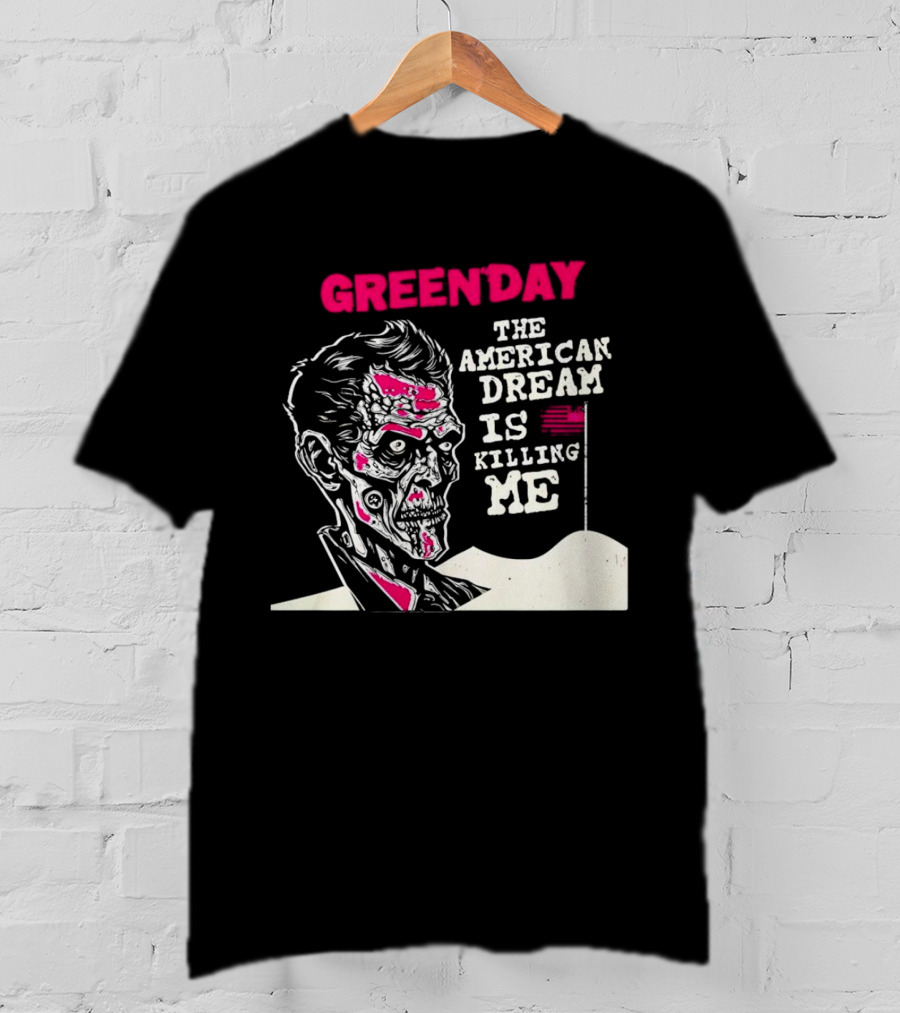 Green Day The American Dream Is Killing Me Zombie American Flag T-Shirt