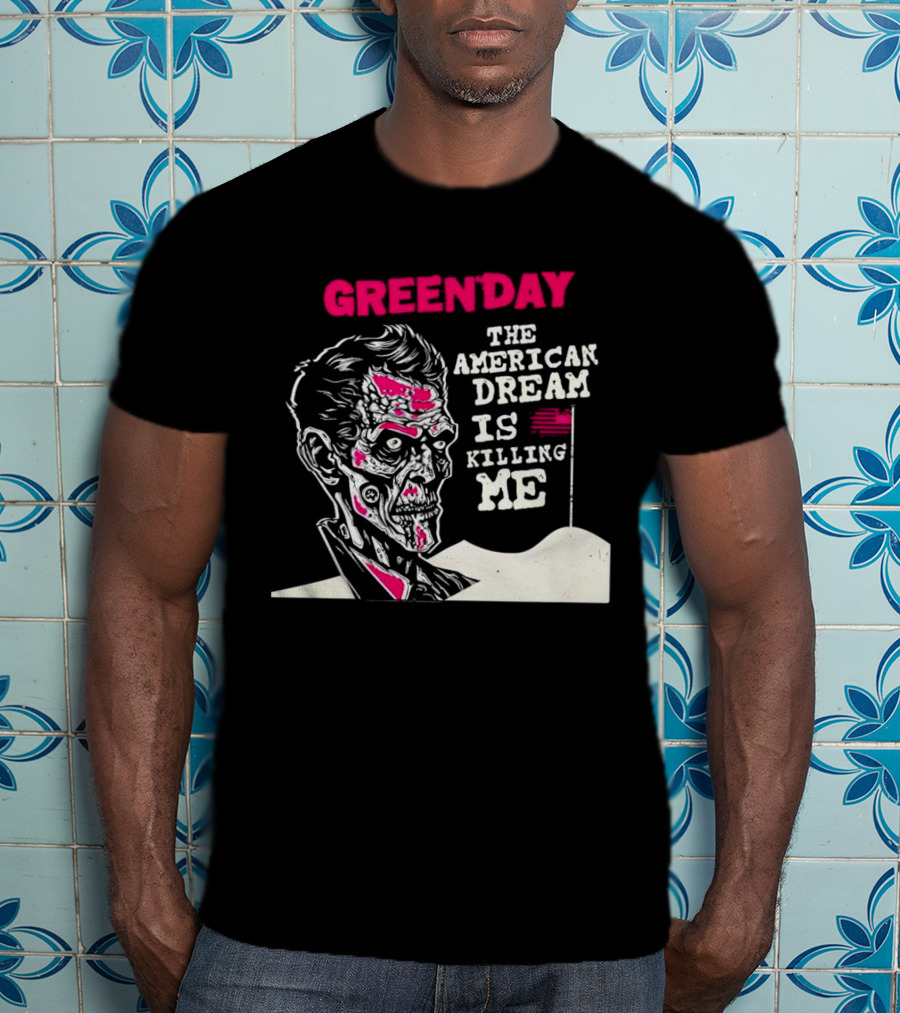 Green Day The American Dream Is Killing Me Zombie American Flag T-Shirt