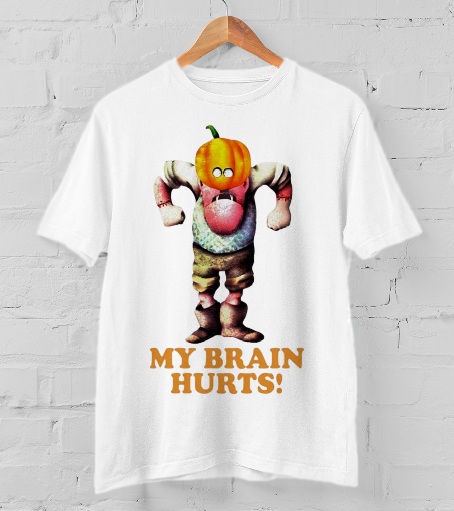 Gumby Halloween My Brain Hurts Pumpkin Head Character T-Shirt