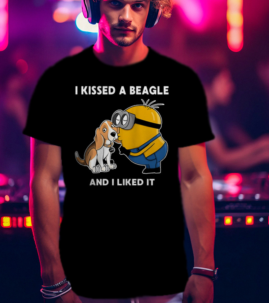 I Kissed A Beagle And I Liked It Minion Beagle Interaction T-Shirt
