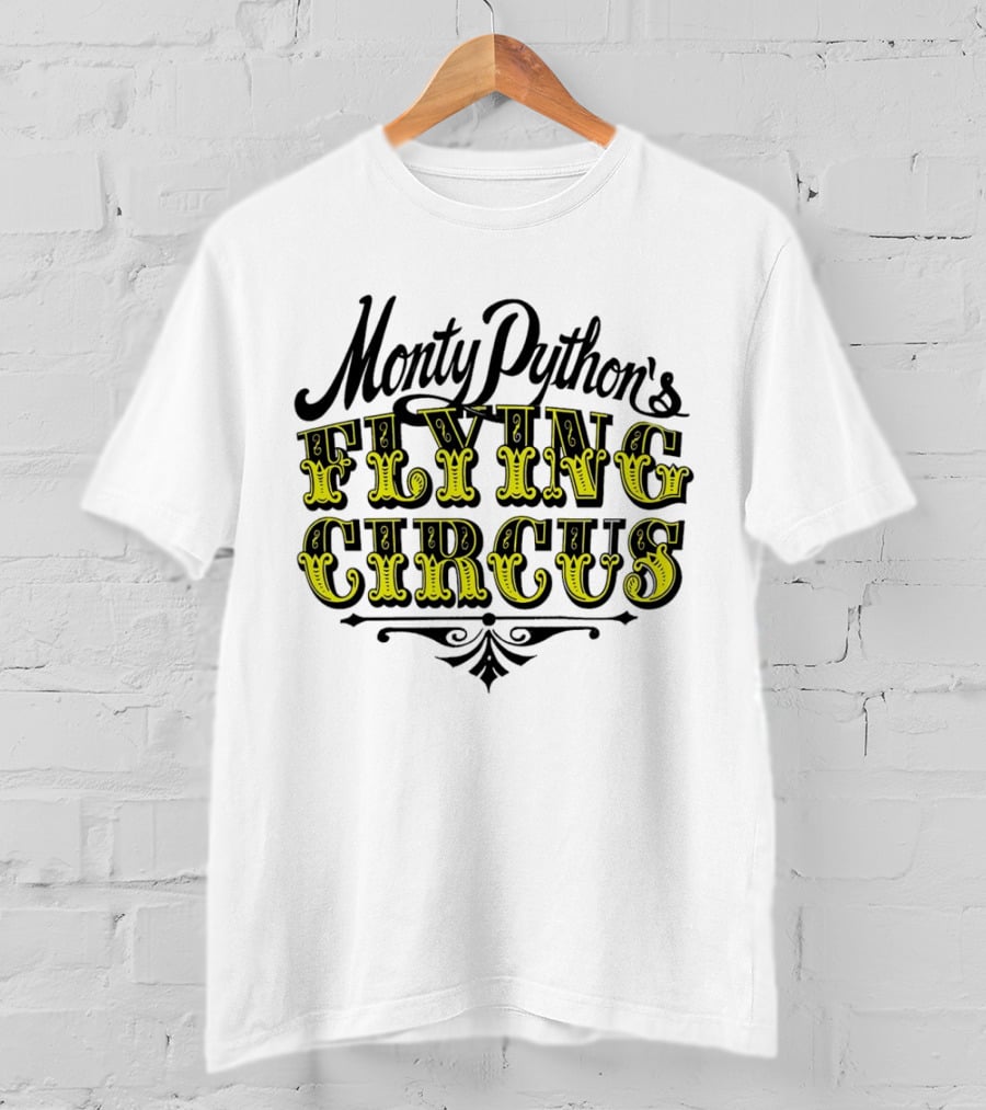Monty Python's Flying Circus Vintage Yellow Lettering T-Shirt