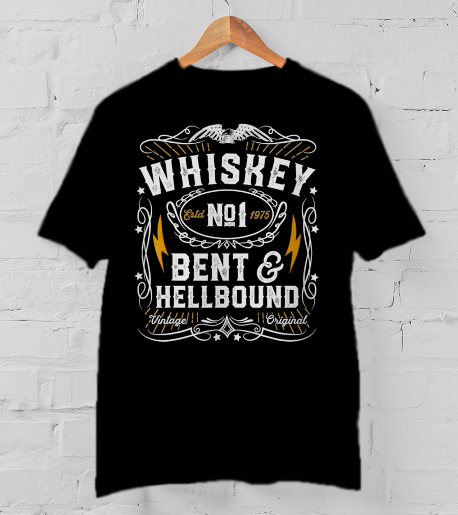 Whiskey Bent And Hellbound No 1 Estd 1975 Vintage Original T-Shirt