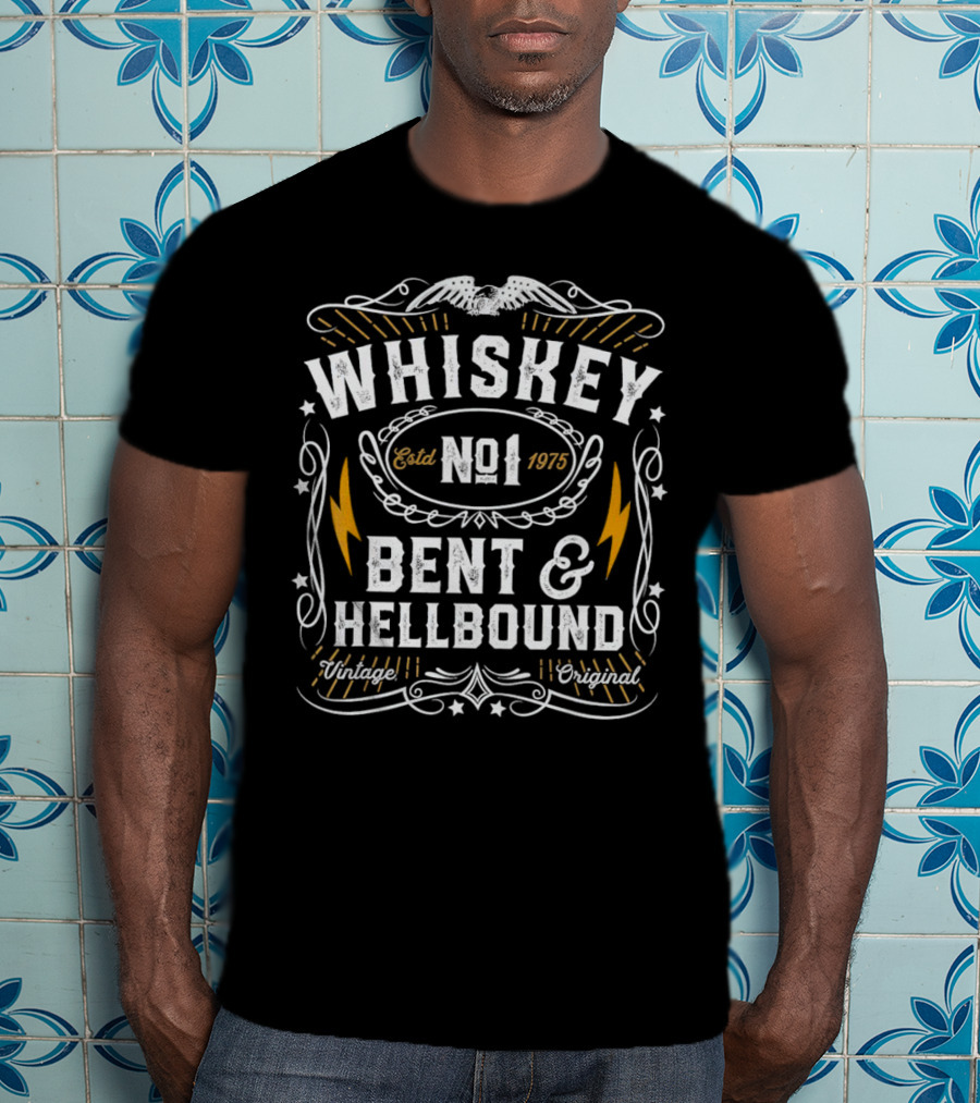 Whiskey Bent And Hellbound No 1 Estd 1975 Vintage Original T-Shirt