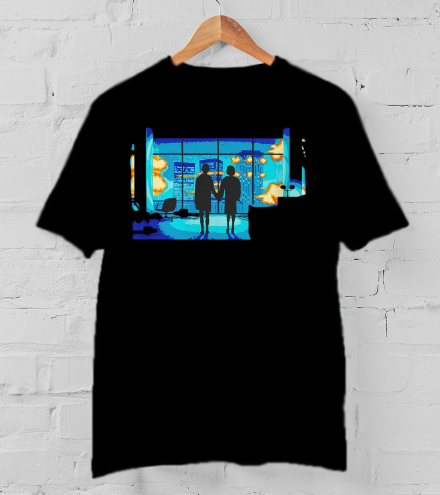 Explosion Fire Cityscape Window T-Shirt
