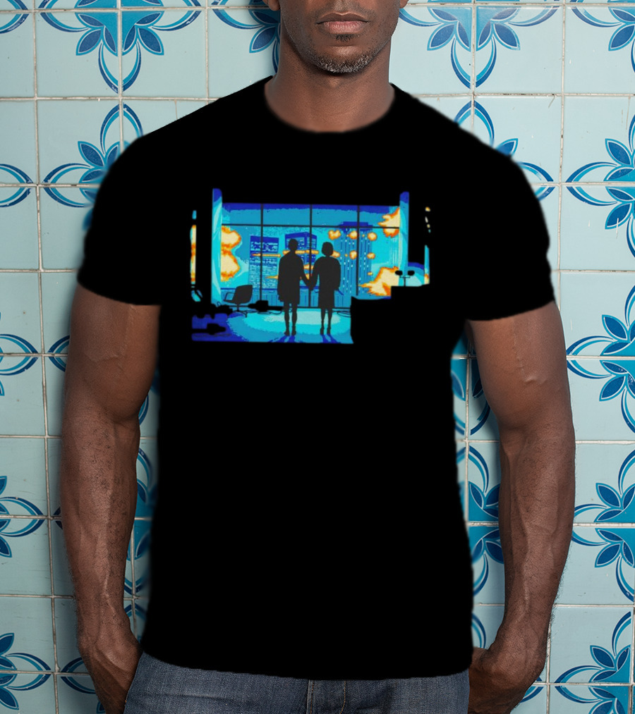 Explosion Fire Cityscape Window T-Shirt