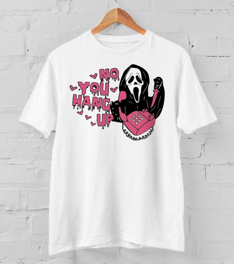 Ghostface Telephone Scene No You Hang Up Halloween T-Shirt