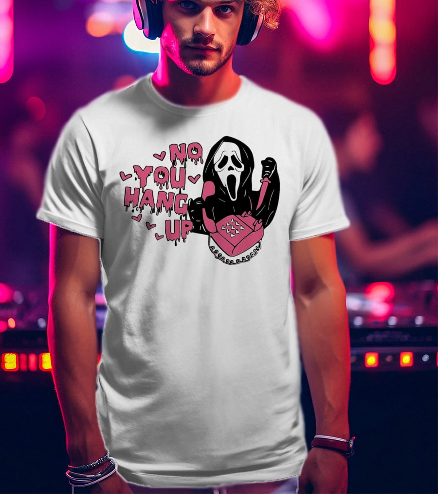 Ghostface Telephone Scene No You Hang Up Halloween T-Shirt
