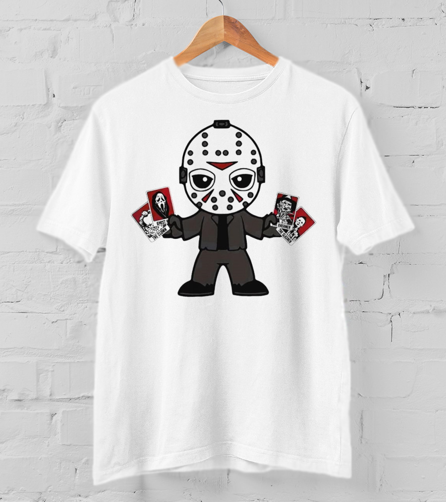 Jason Voorhees Tarot Card Halloween Cartoon Character With Mask And Cards T-Shirt