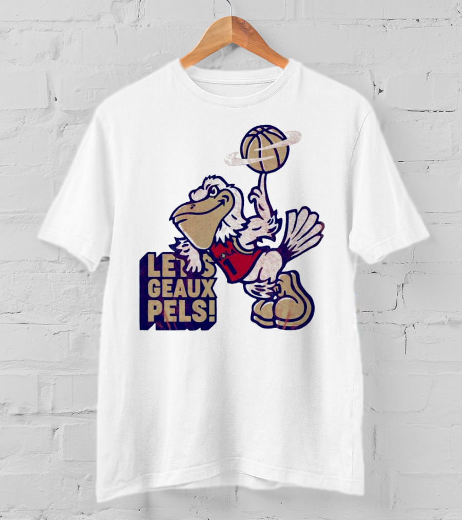 Let’s Geaux Pels Basketball Pelican T-Shirt