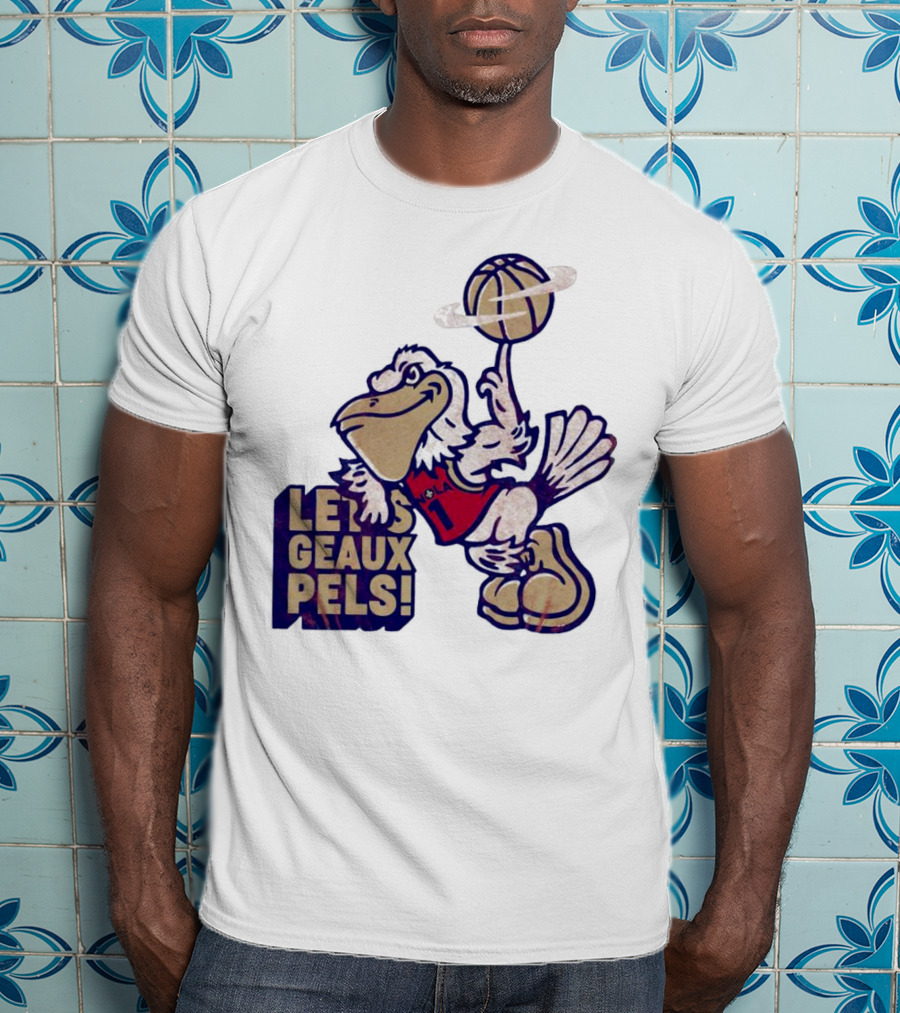 Let’s Geaux Pels Basketball Pelican T-Shirt