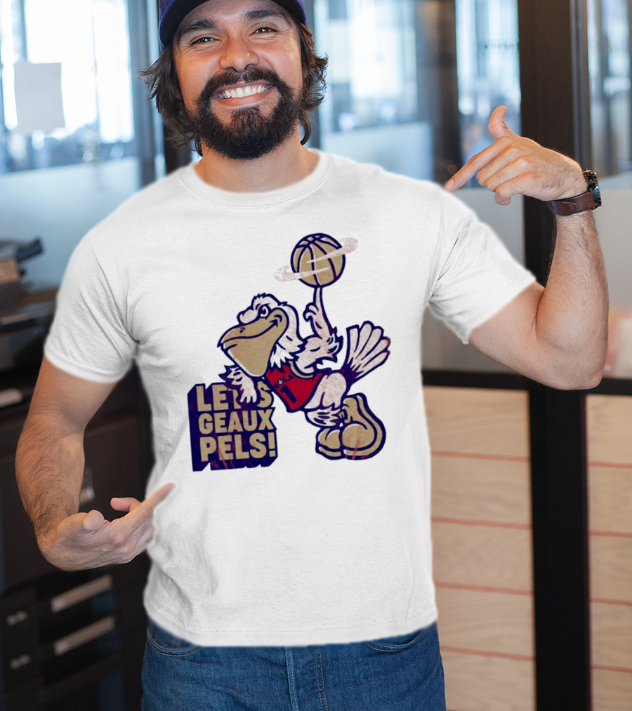 Let’s Geaux Pels Basketball Pelican T-Shirt