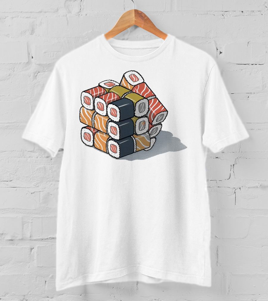 Sushi Cube Puzzle Rubik’s Cube Sushi Rolls T-Shirt