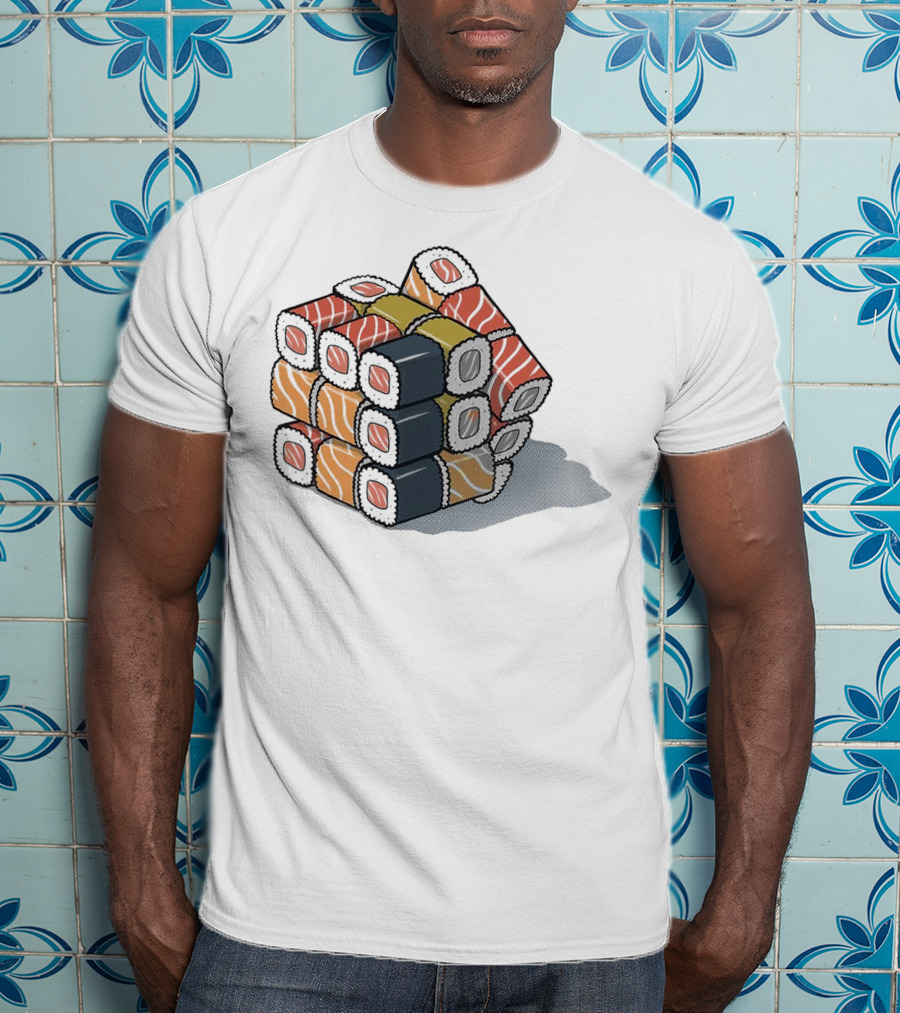 Sushi Cube Puzzle Rubik’s Cube Sushi Rolls T-Shirt