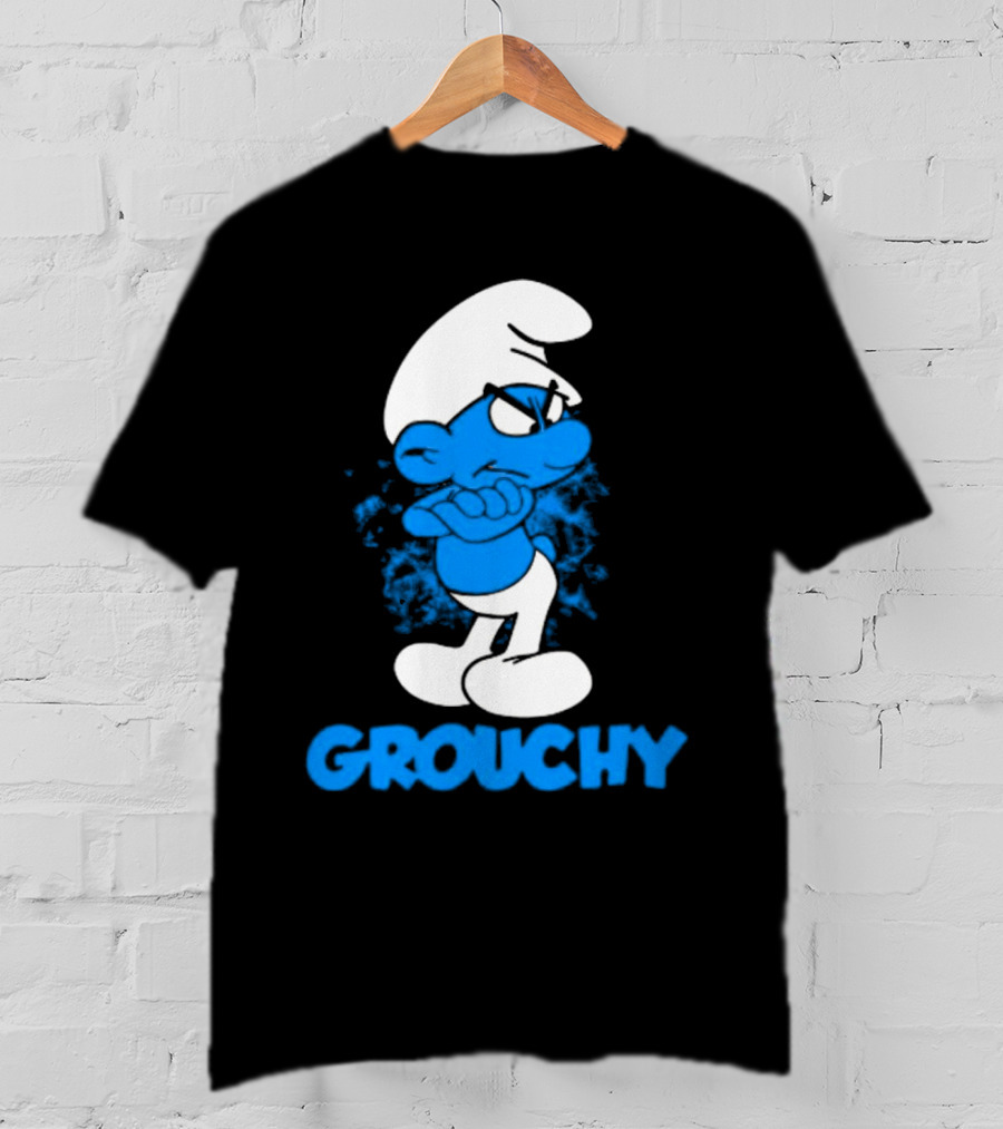 Grouchy Smurf Blue Attitude Character T-Shirt