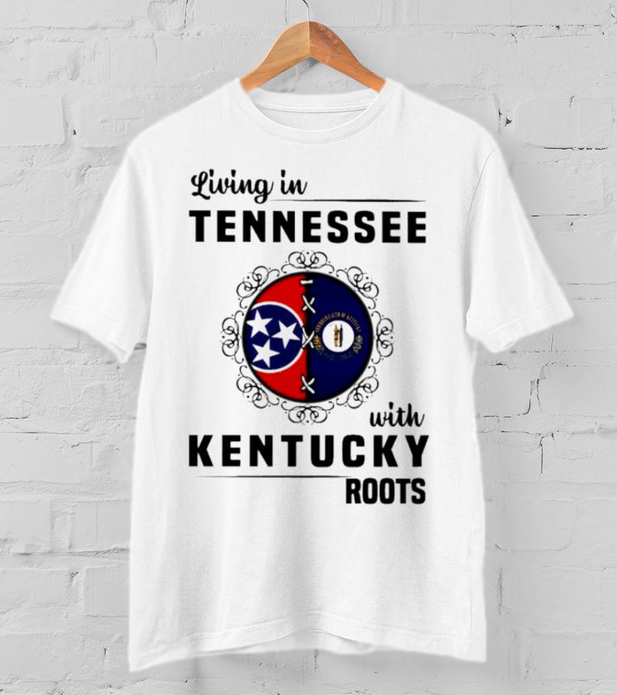Living In Tennessee With Kentucky Roots United By State Symbols T-Shirt