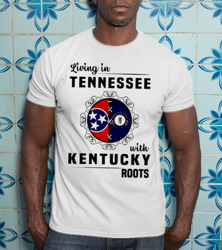 Living In Tennessee With Kentucky Roots United By State Symbols T-Shirt