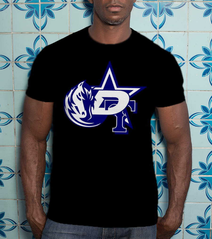 Dallas Cowboys Stars Mavericks Rangers Team Logos 4 Sports Collaboration T-Shirt