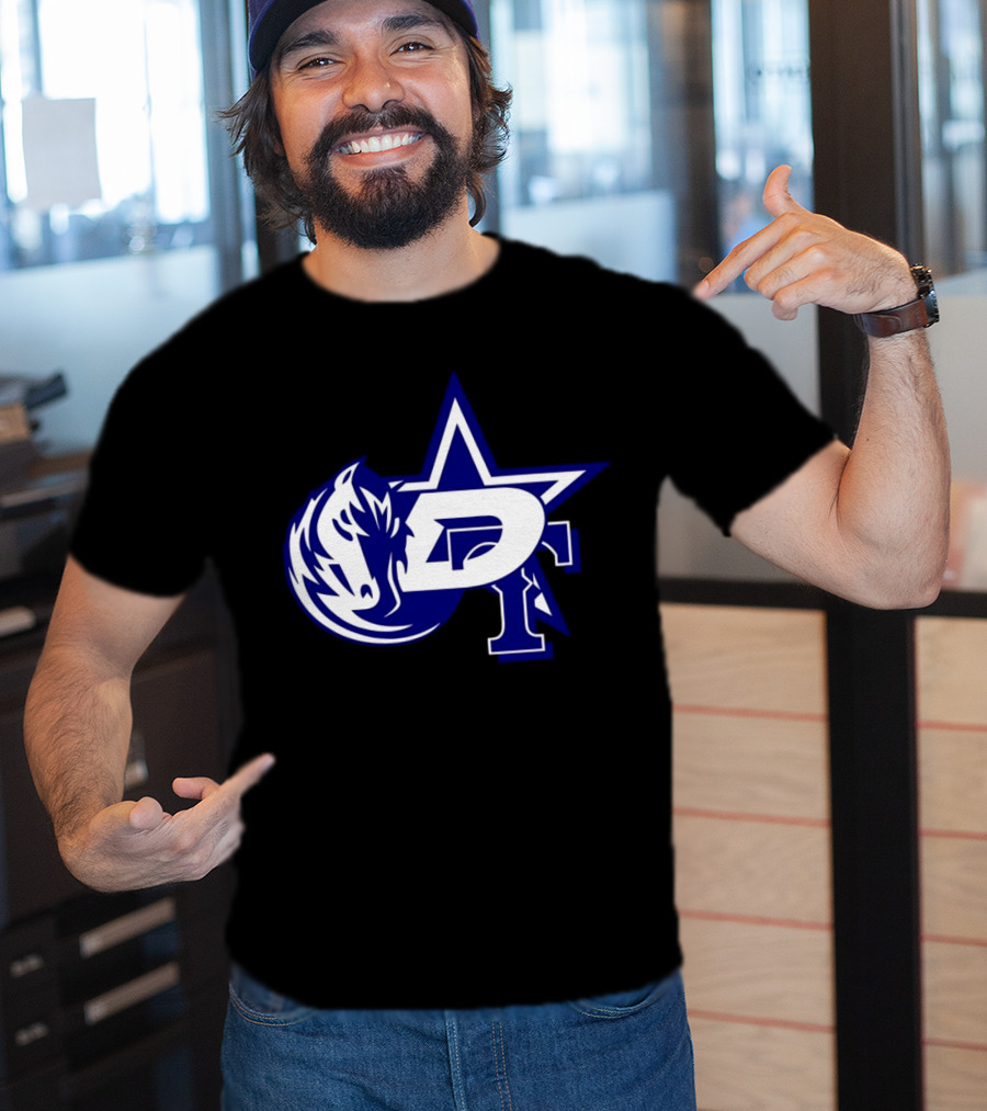 Dallas Cowboys Stars Mavericks Rangers Team Logos 4 Sports Collaboration T-Shirt