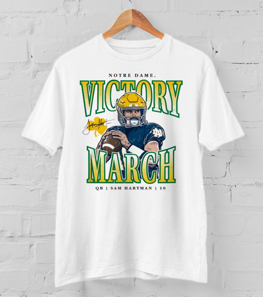 Notre Dame Victory March Sam Hartman QB 10 T-Shirt