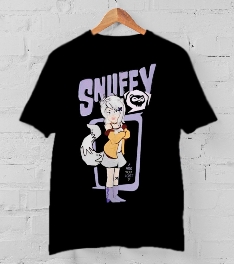 Snuffy Are You Lost Pastel Cartoon Character With White Tail And Purple Accessories T-Shirt