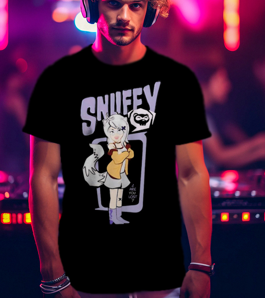 Snuffy Are You Lost Pastel Cartoon Character With White Tail And Purple Accessories T-Shirt