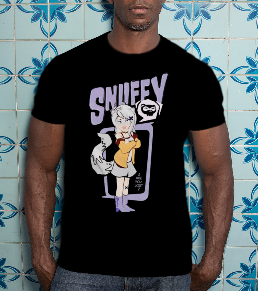 Snuffy Are You Lost Pastel Cartoon Character With White Tail And Purple Accessories T-Shirt