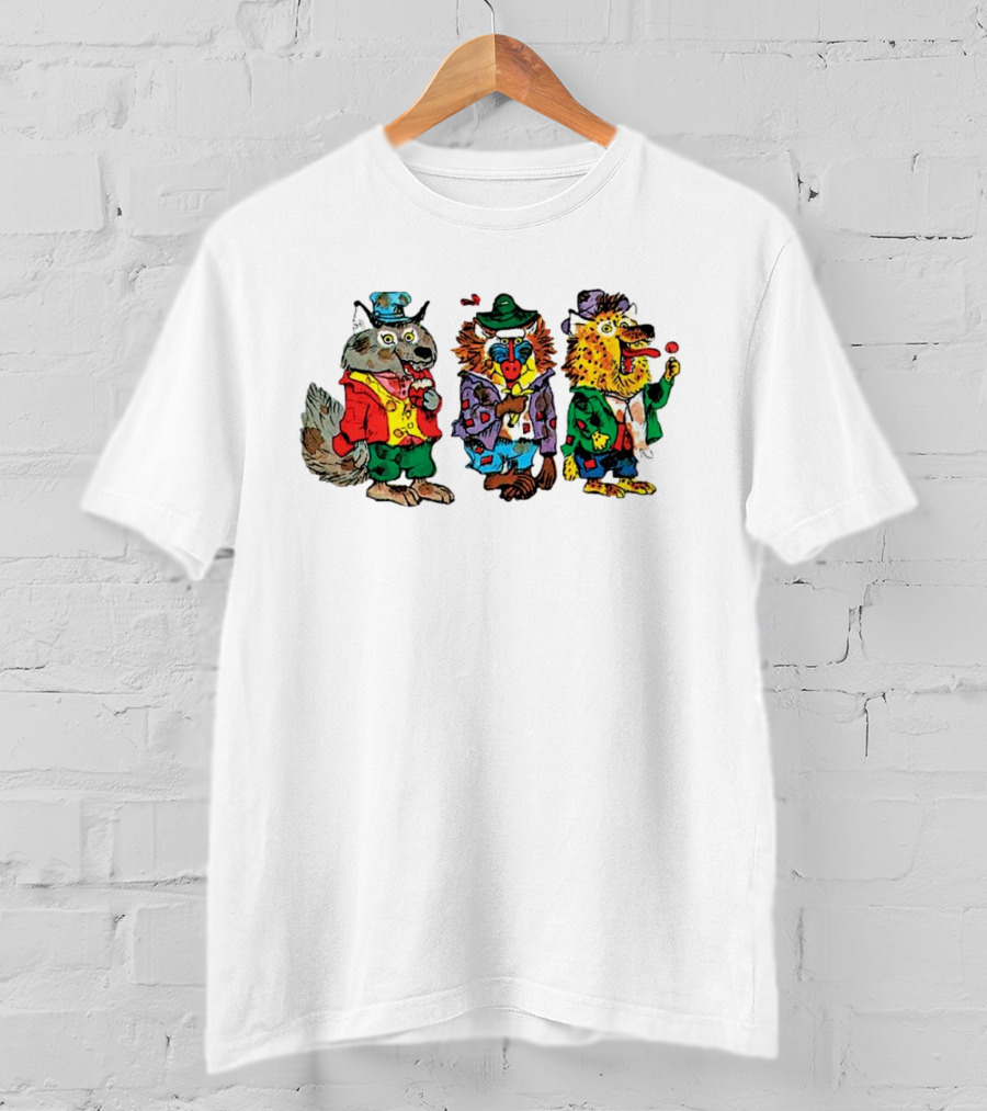 Wolfgang Wolf Barry Baboon Harry Hyena Cartoon Characters T-Shirt