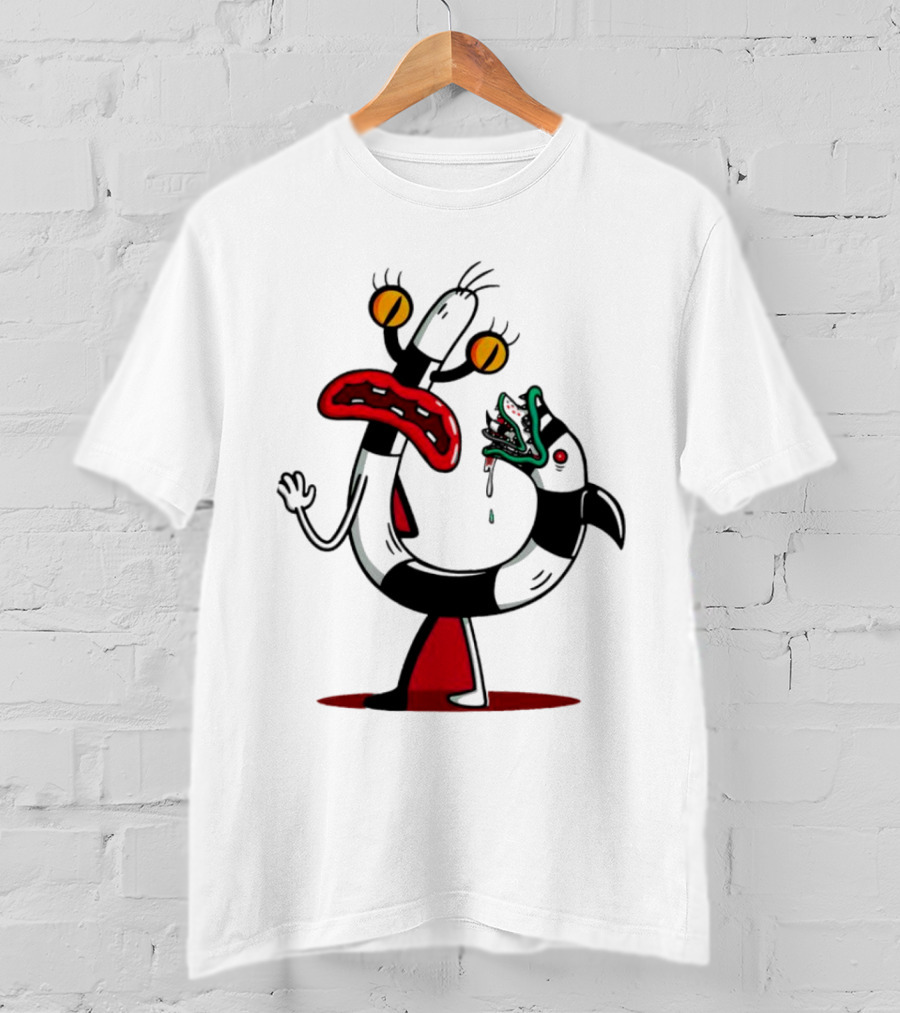 Worm Tail Cartoon Creature Horror T-Shirt