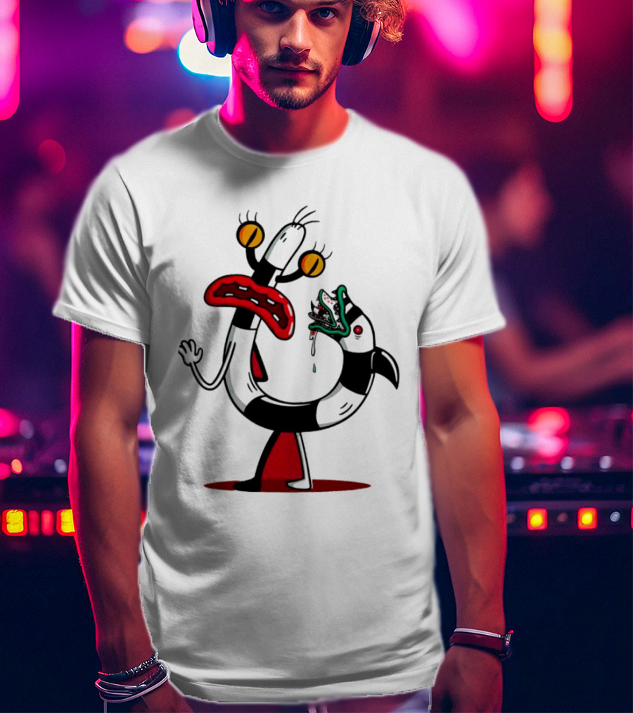 Worm Tail Cartoon Creature Horror T-Shirt