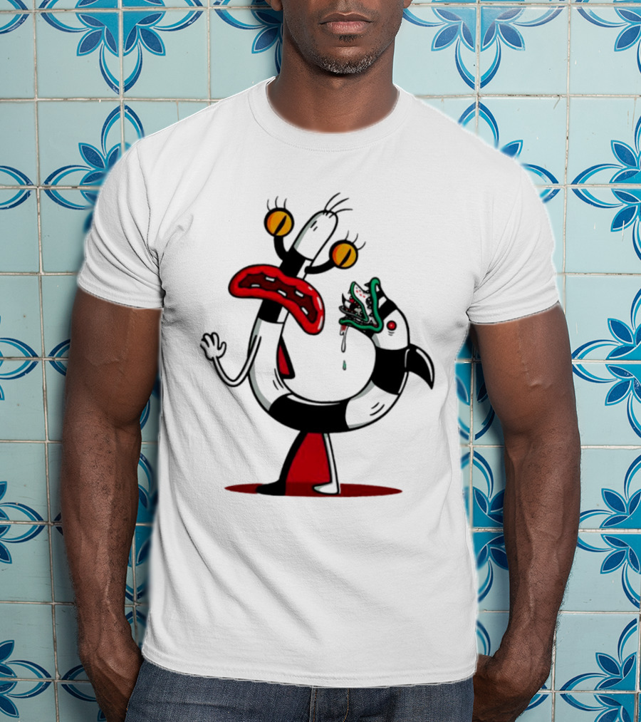 Worm Tail Cartoon Creature Horror T-Shirt