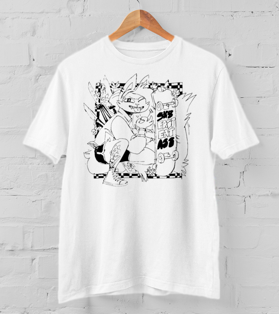 Cat Sk8 Fast Eat Ass Skateboard Style Adventure T-Shirt