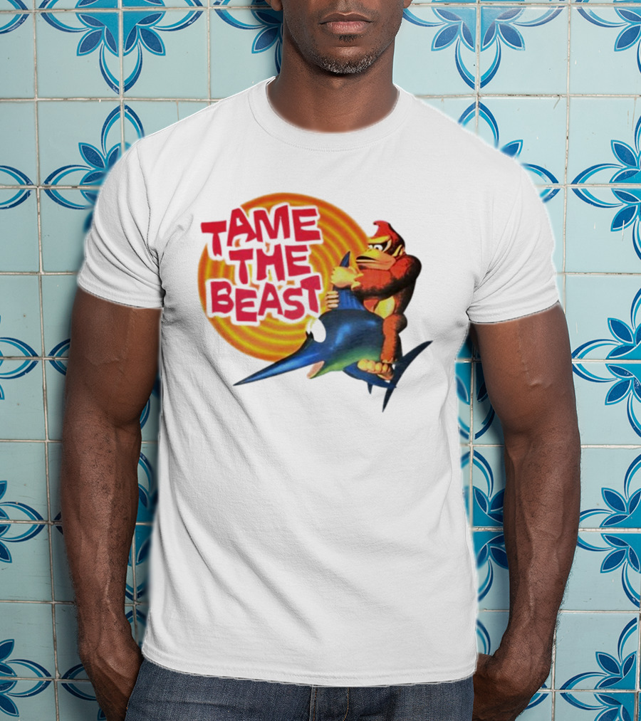 Tame The Beast Donkey Kong Riding Swordfish T-Shirt