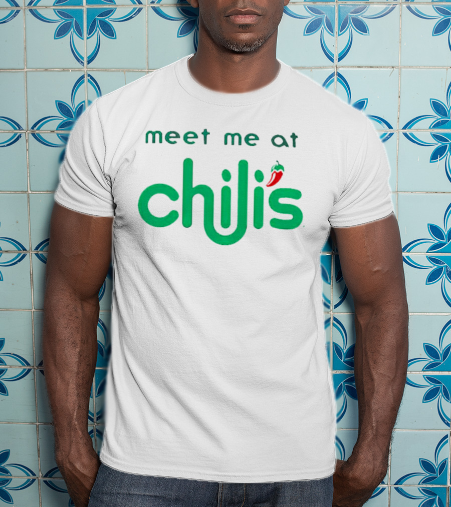 Meet Me At Chili’s Neon Logo With Chili Pepper T-Shirt