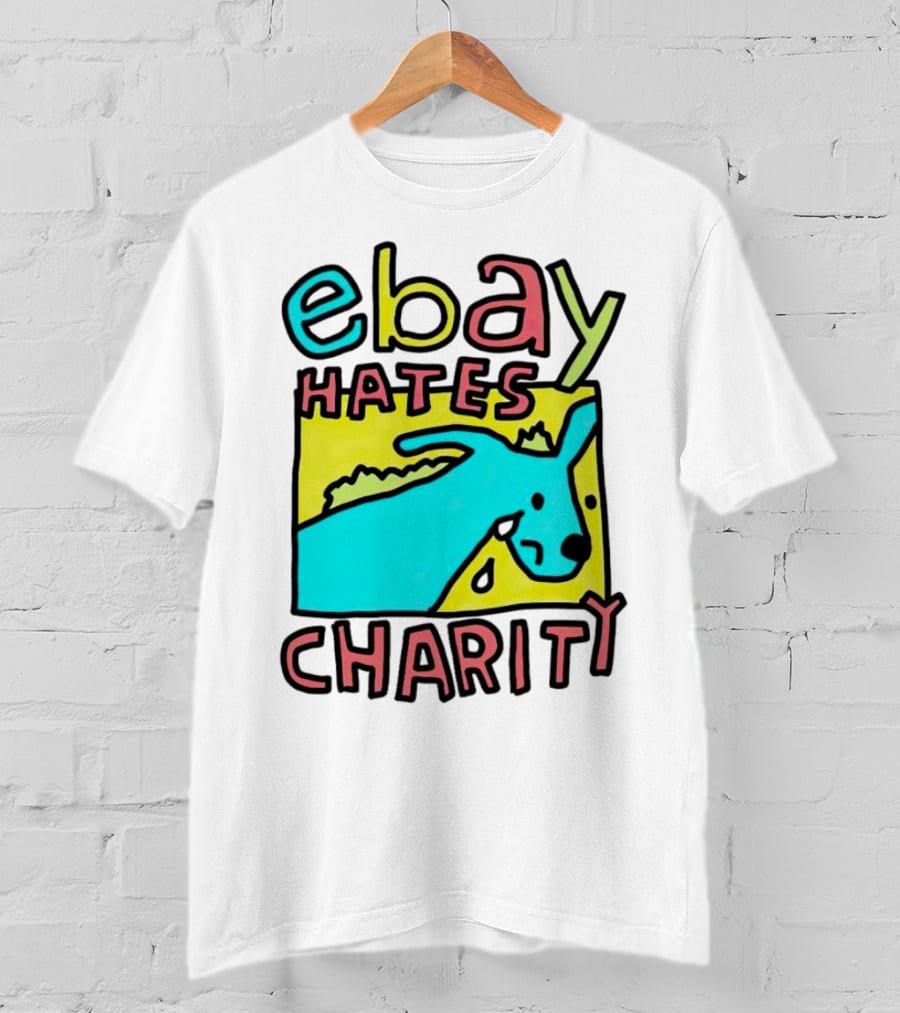 Ebay Hates Charity Whimsical Blue Goat T-Shirt