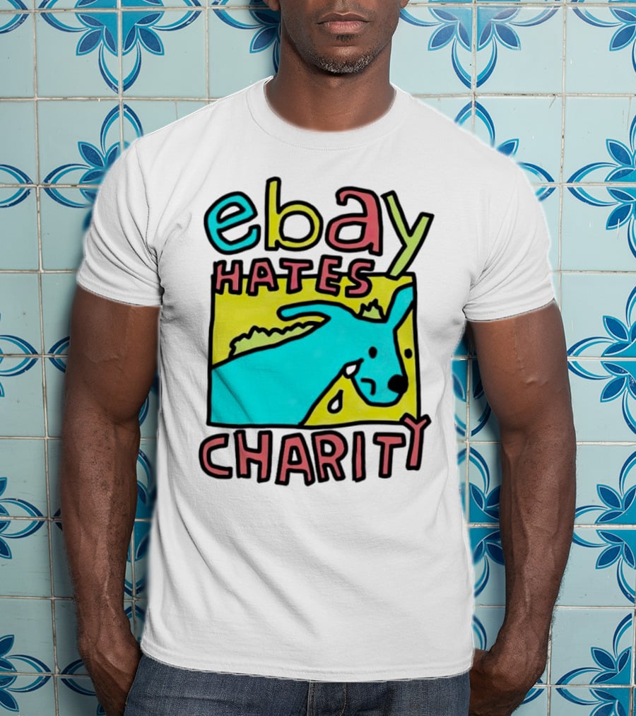 Ebay Hates Charity Whimsical Blue Goat T-Shirt