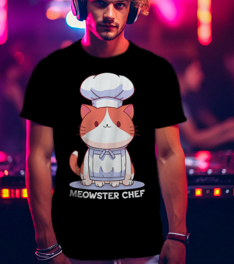 Meowster Chef Adorable Cat Cooking T-Shirt