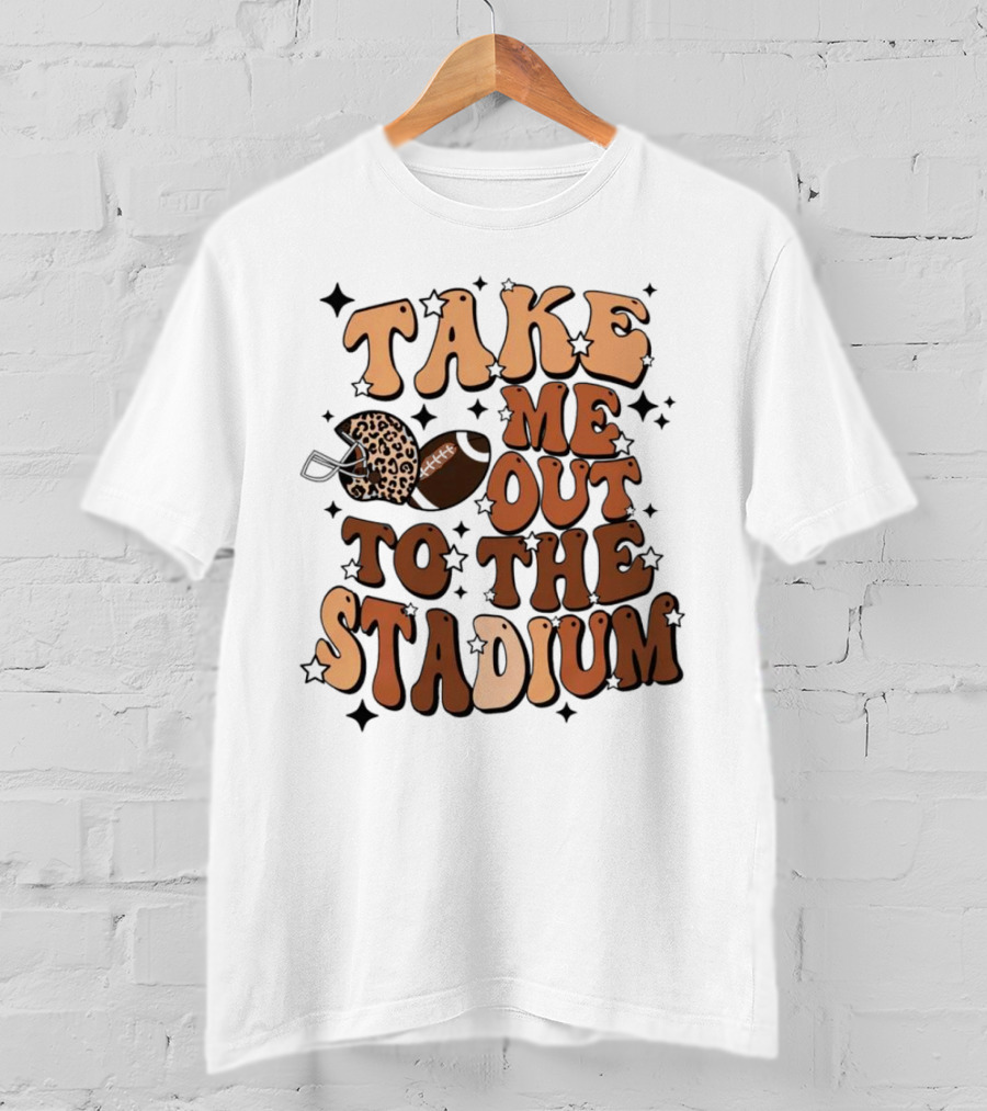 Take Me Out To The Stadium Leopard Helmet Football T-Shirt