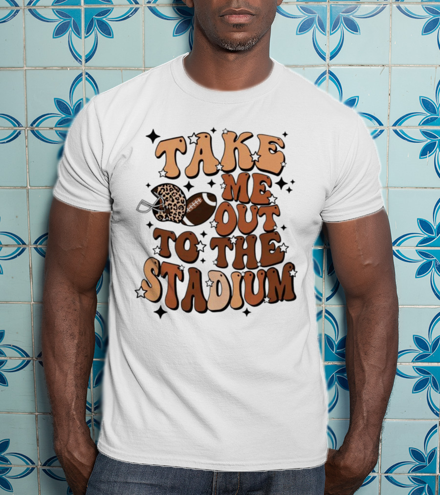 Take Me Out To The Stadium Leopard Helmet Football T-Shirt
