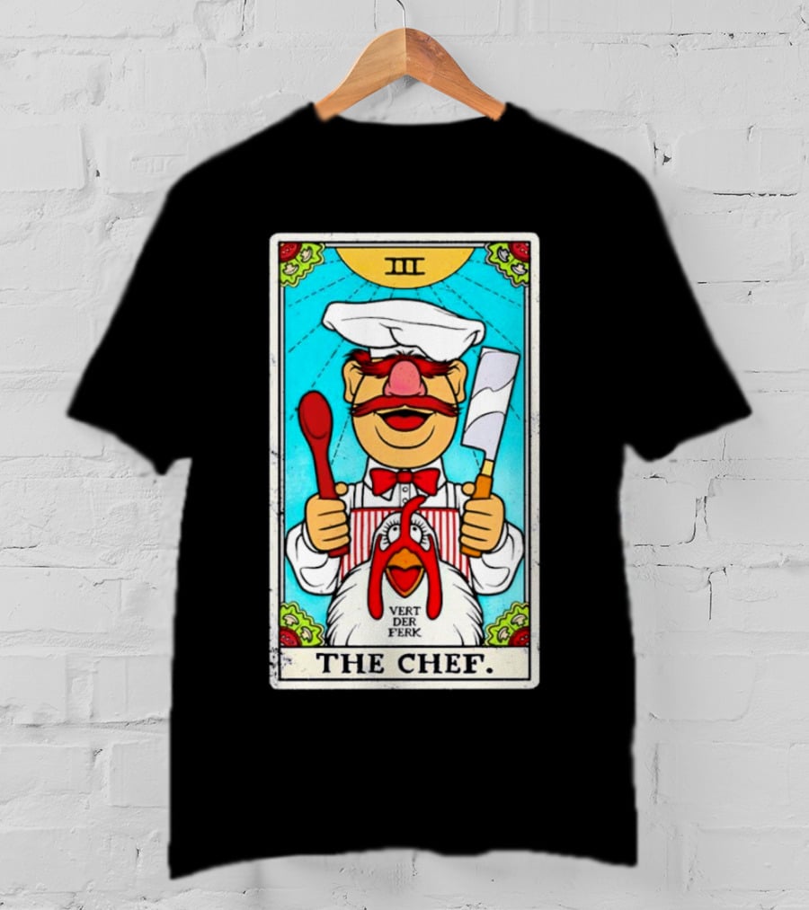 The Chef Tarot Card Vert Der Ferk Spoon Cleaver Chicken T-Shirt
