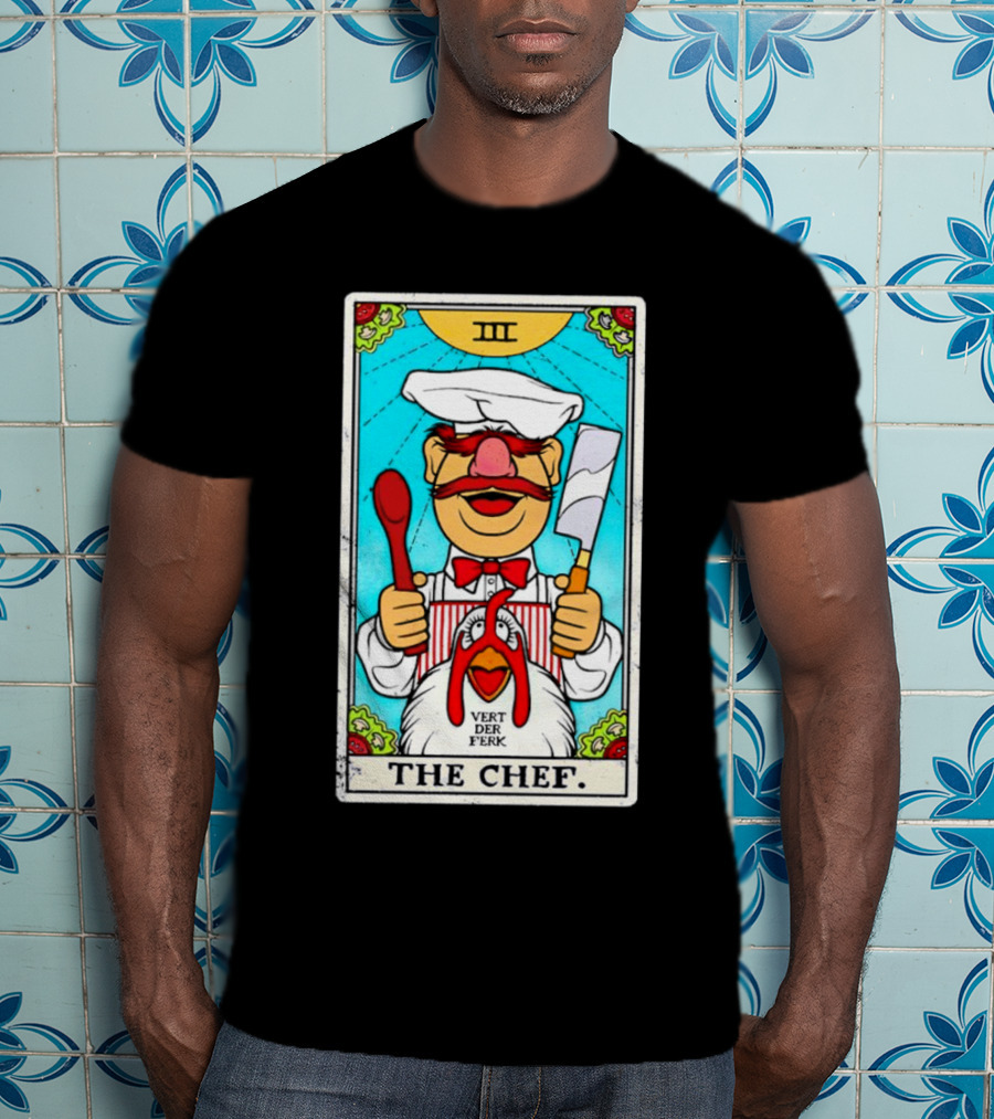 The Chef Tarot Card Vert Der Ferk Spoon Cleaver Chicken T-Shirt