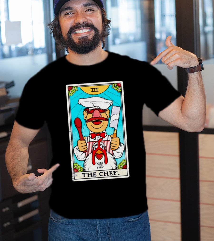 The Chef Tarot Card Vert Der Ferk Spoon Cleaver Chicken T-Shirt